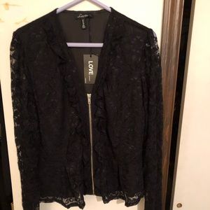 Love University 2XL. Lace zip-up shirt.